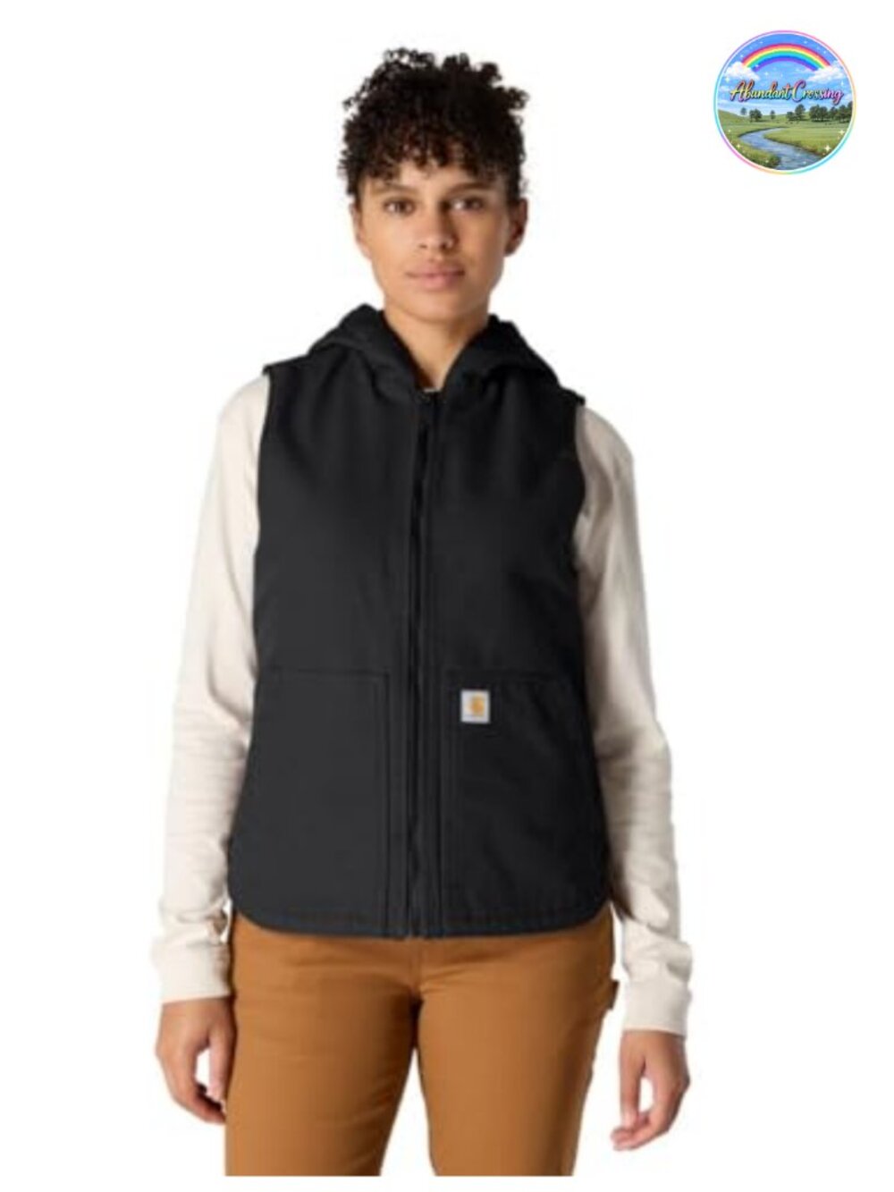 Washed Duck Insulated Hooded Vest Ring-Spun Cotton Heavyweight Quilted Workwear